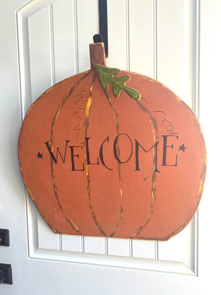 Vintage Fall Pumpkin hanging sign