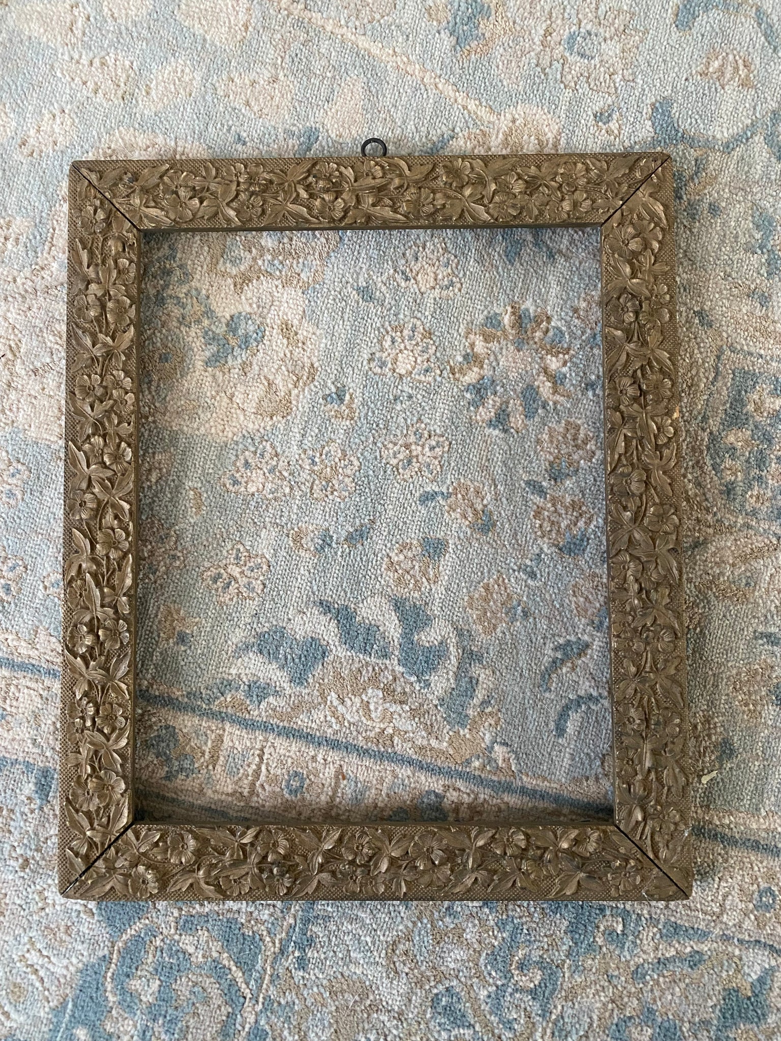 Antique carved floral wood frame